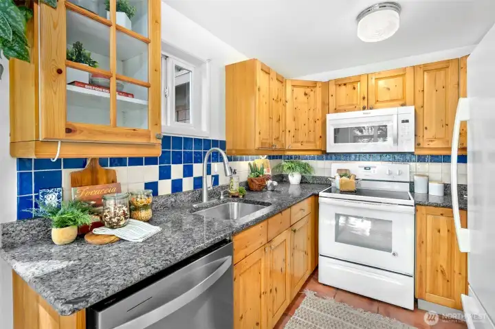 Warm and inviting kitchen with wood cabinets