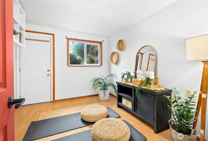 Second bedroom with closet and access to front of house