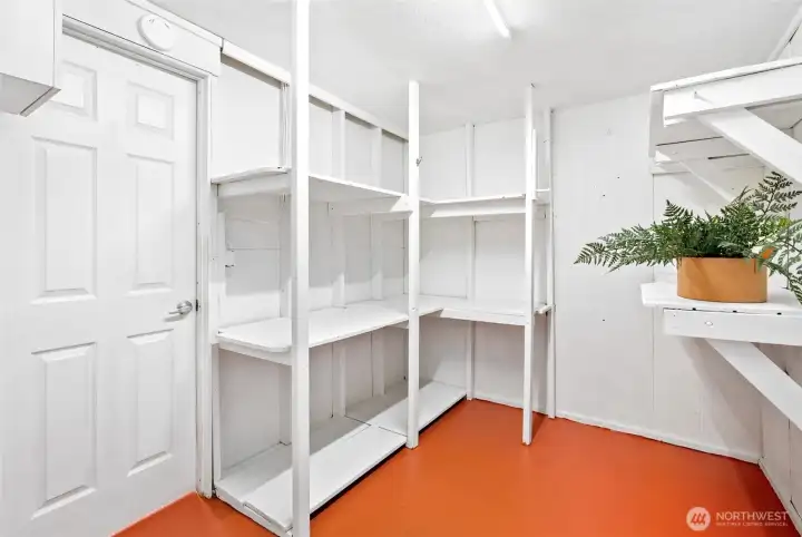 Storage area with built in shelves