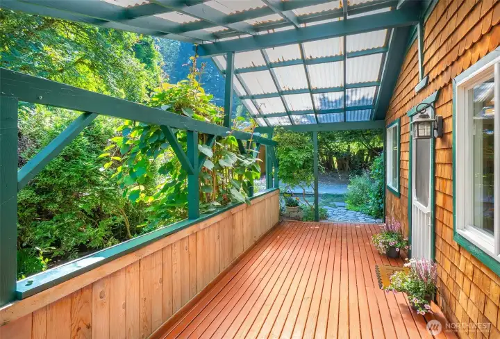 Large covered porch on the front of the home