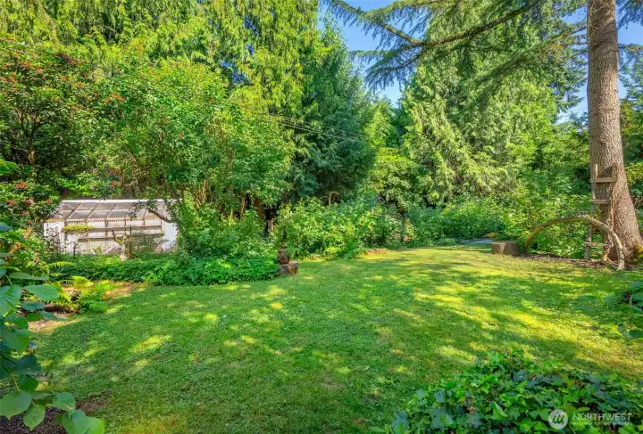 0.49 acre yard with grass area