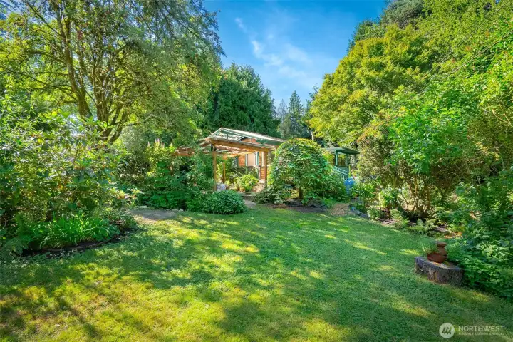 0.49 acre yard with grass area
