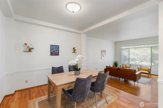 Dining and living areas.