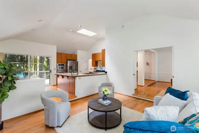 Second living room, flows to the daily dining area and kitchen.