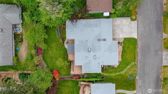 Overhead view ~ New specialized roof was placed in 2016.