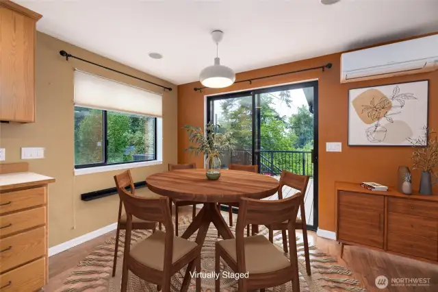 Another dining area on the main floor ~ open up the sliders to the new composite deck. Ahhhhhh, what a place for that morning coffee !