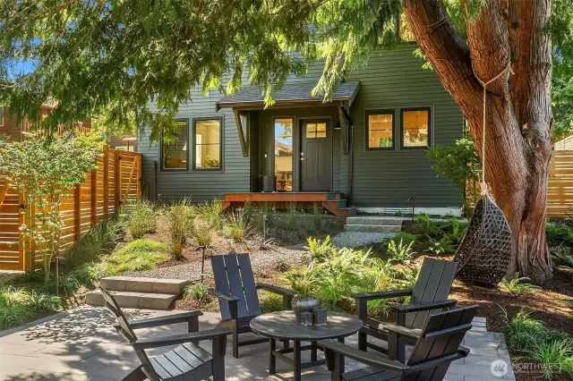 The DADU shares a central courtyard oasis with the Main home.