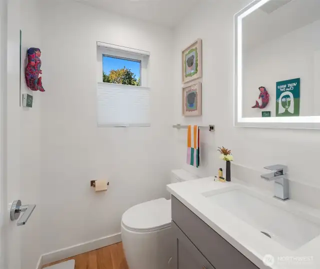 1/2 bath on the main floor.