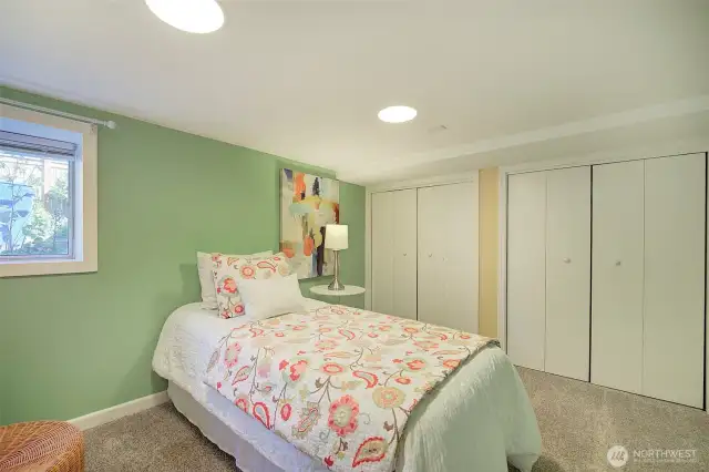 Bedroom 4 on lower level boasts double closets
