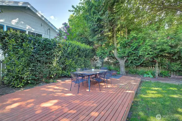 Backyard deck is perfect for summer bbq's!