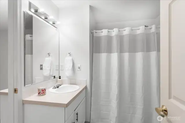 Main bath upstairs. Hallway Entrance for easy 2nd bedroom access.