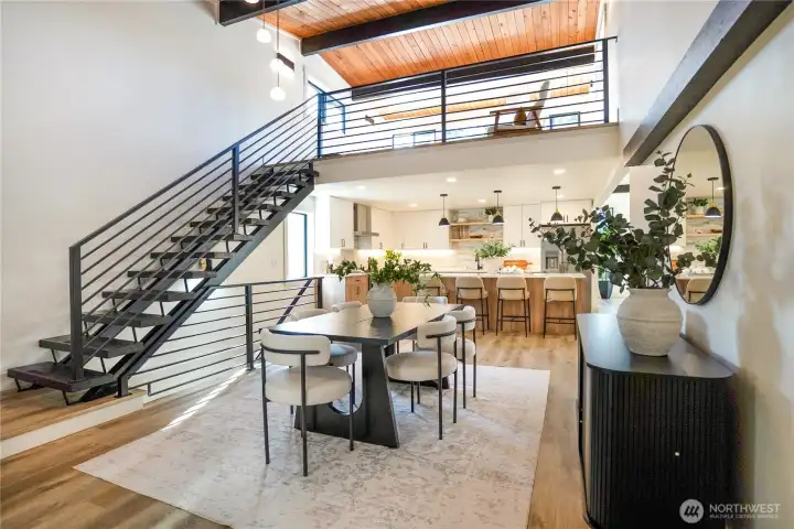 Dining Area with staircase to Loft