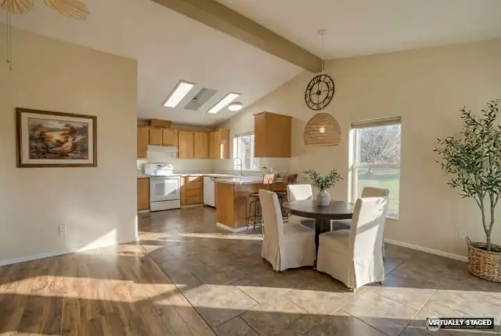 Open Great Room (Kitchen/Living/Dining) - Virtually Staged