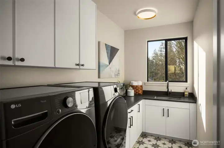 Laundry room with plenty of storage