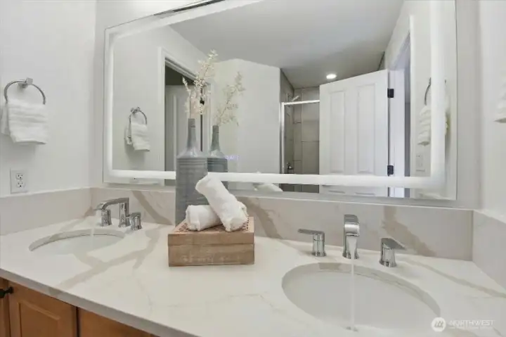 This is the magic mirror, with electronic settings for applying make-up or just enjoying the various glows