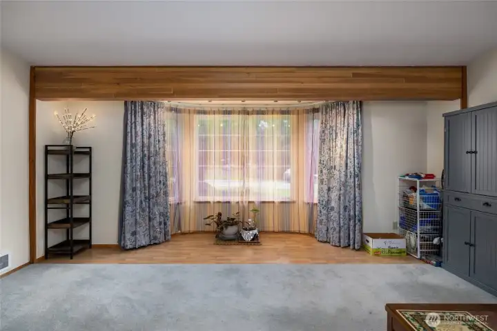 Bay window adds extra space and interest in the greatroom