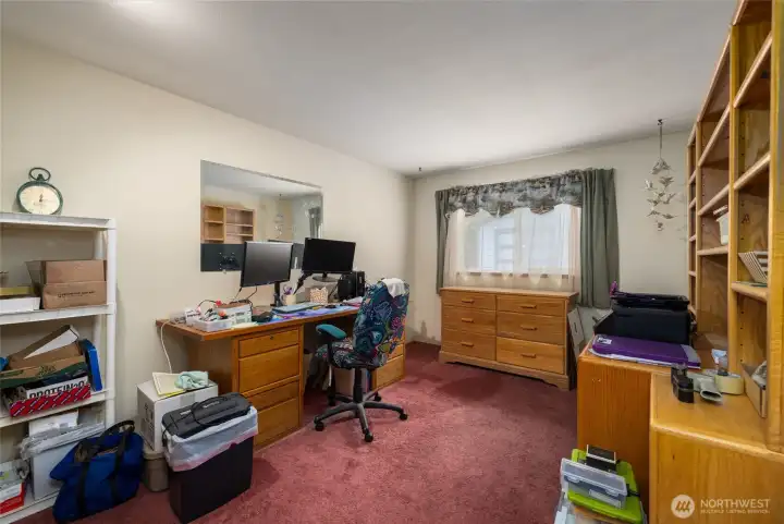 Bedroom #2, currently set up as an office.