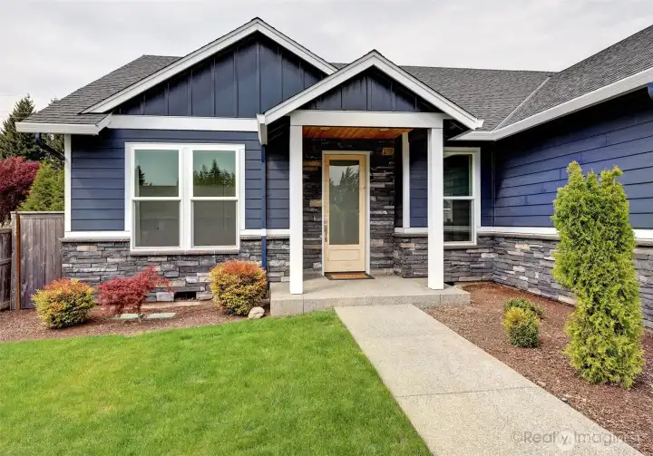 Front, covered porch