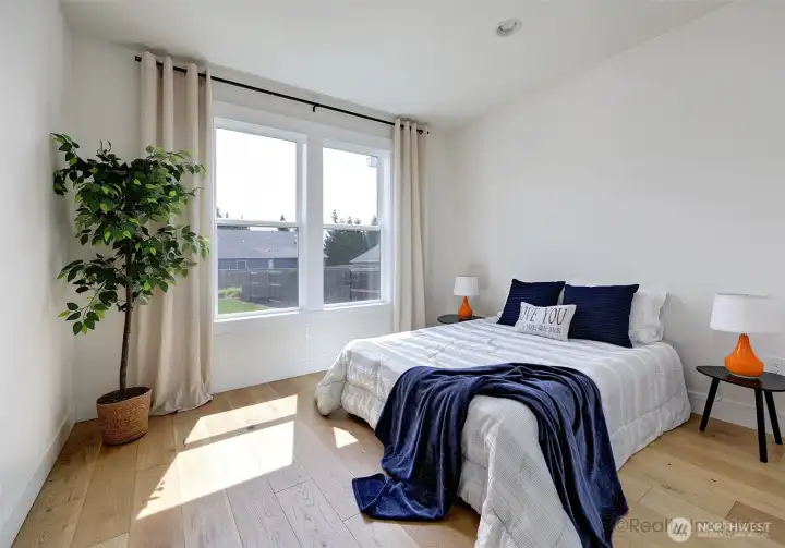 Bedroom 2, engineer hardwood floors