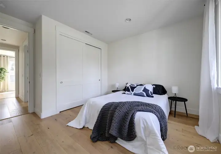 Bedroom 3, engineer hardwood floors