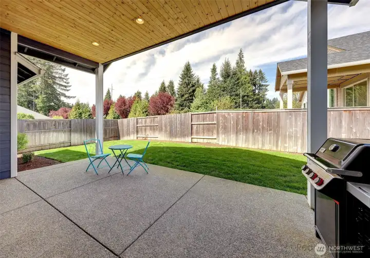 Covered patio plumbed for gas