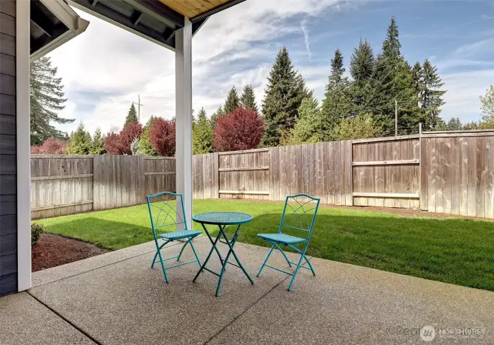 Covered patio plumbed for gas