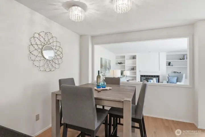 Eating nook overlooks family room