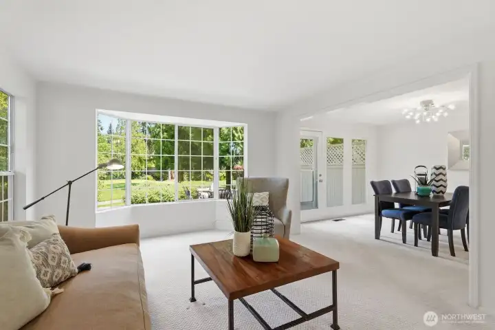 Dining room adjacent living room