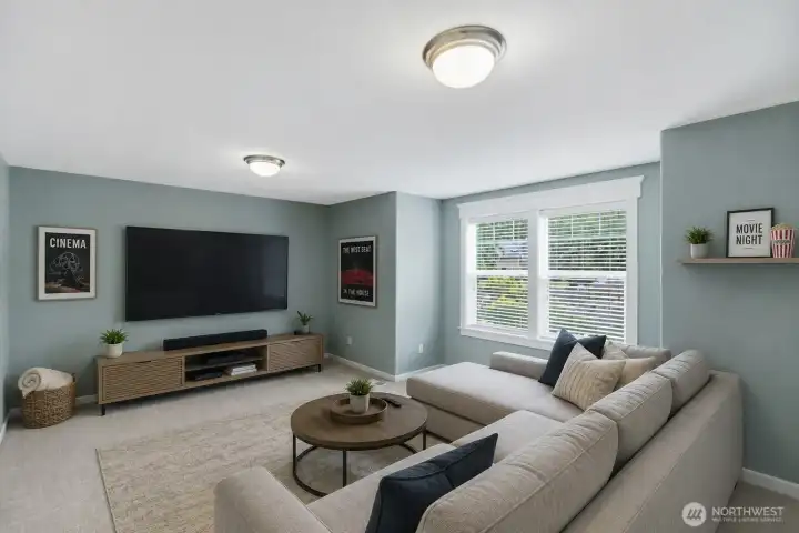 Photo digitally staged. Upstairs bonus / 5th bedroom