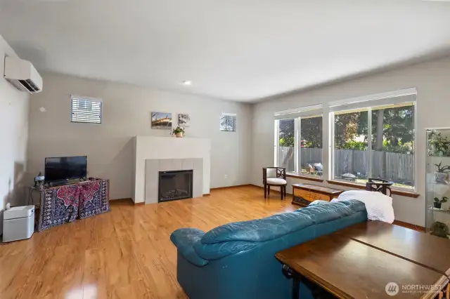 Electric fireplace in living room