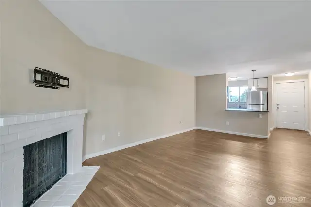 Wood burning fireplace