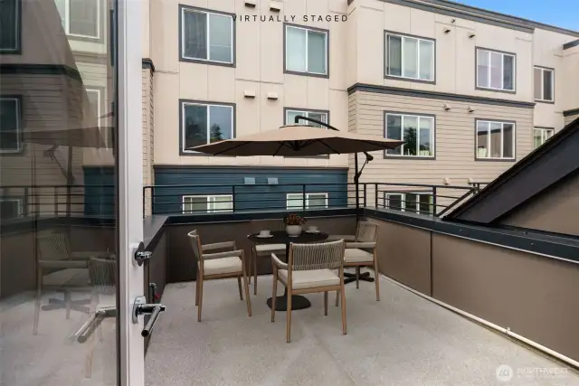 Roof top deck for outdoor enjoyment