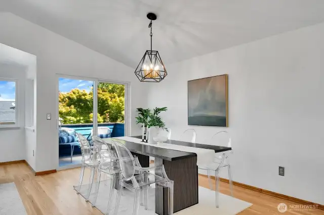 There's room here for a much larger dining table.