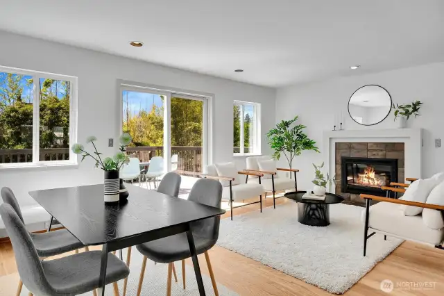 2nd living area on the middle floor makes for an awesome entertaining space.