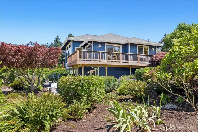 Enjoy your perch on the hill, overlooking established gardens