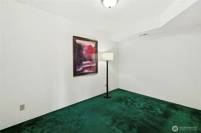 Lower level room used as a guest room