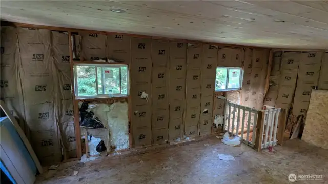 Needs wall covering and flooring in loft