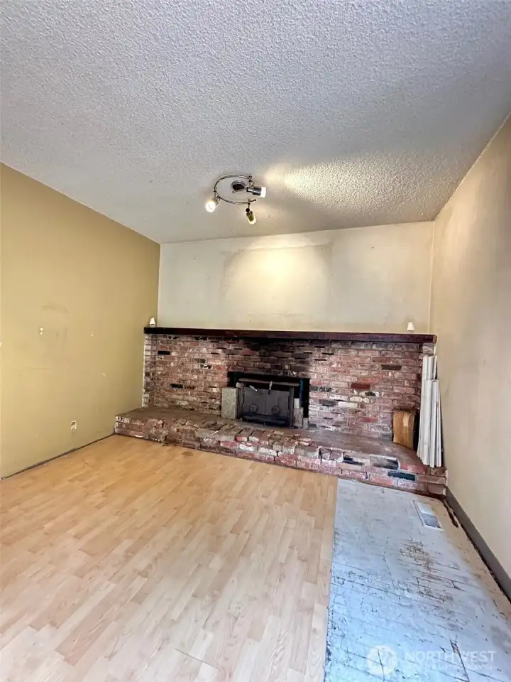 Main home living room fireplace.