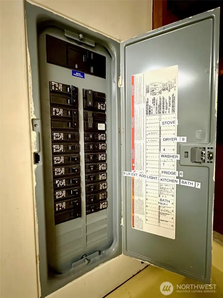 Lower level electrical panel