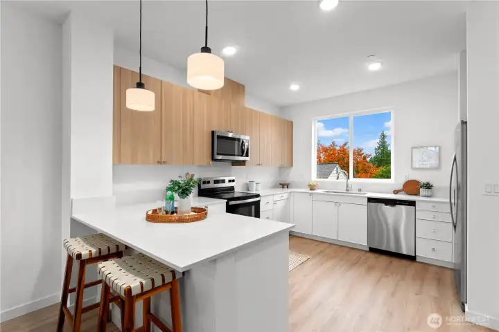 Lovely kitchen with extra storage and designer touches