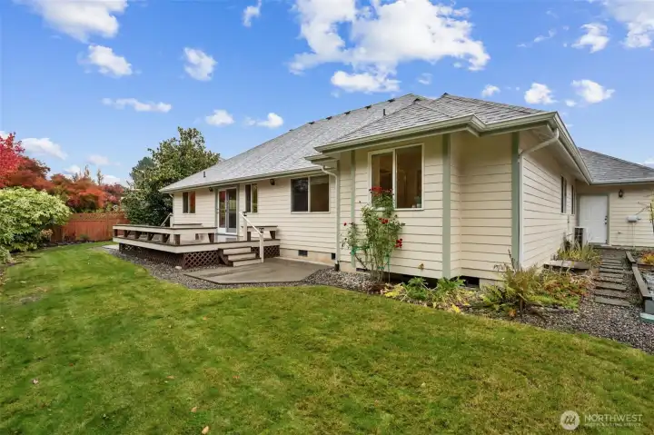 Lots of room in the backyard to entertain/play/garden/enjoy!