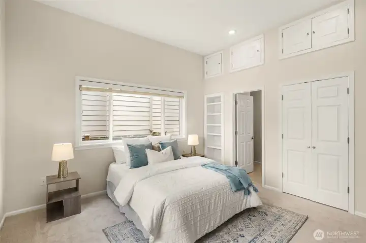 The main floor suite has plenty of storage.