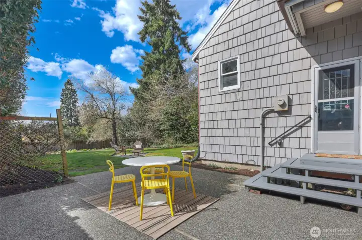 Large, level lot with private, sideyard patio - perfect for outdoor entertaining.