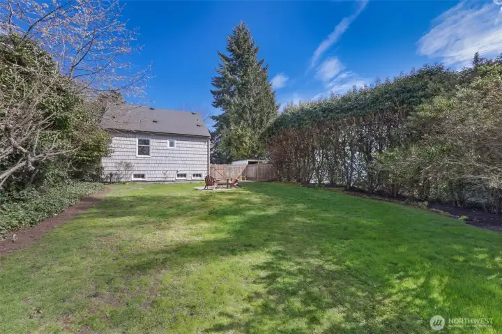 View toward back of house from backyard.