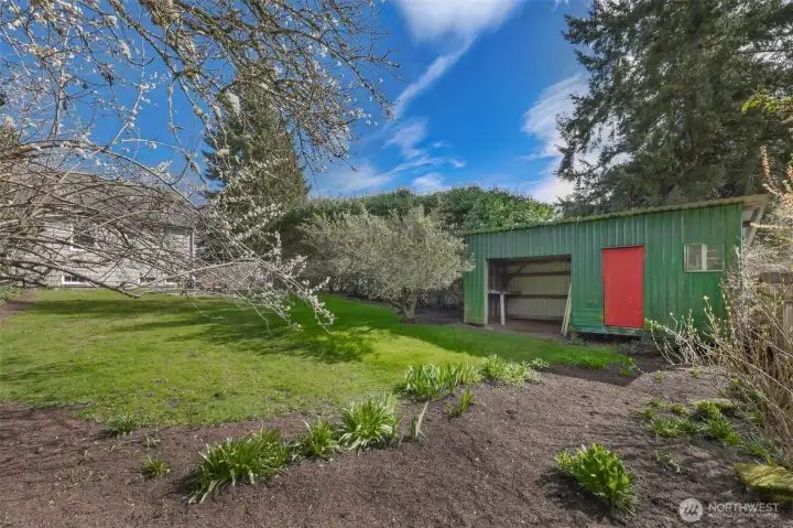Backyard storage/garden shed.