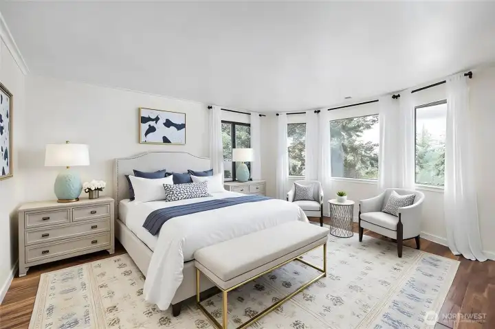 Primary Bedroom - virtually staged.