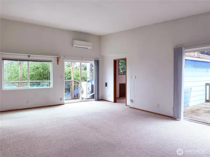 Primary bedroom with two decks