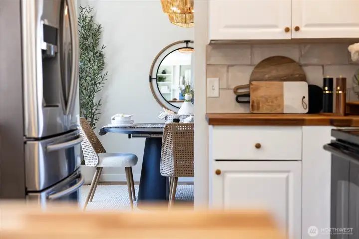 Kitchen entry into dining