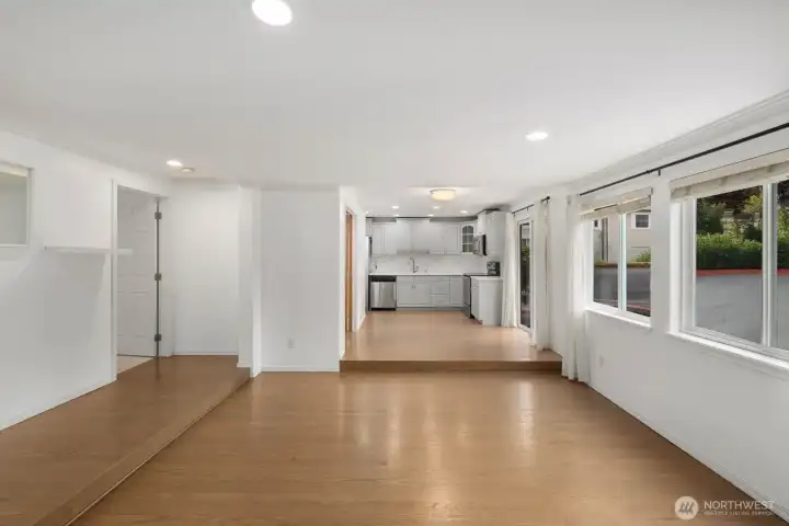 View through to kitchen.