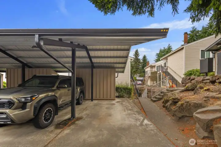 H building carport first on right.